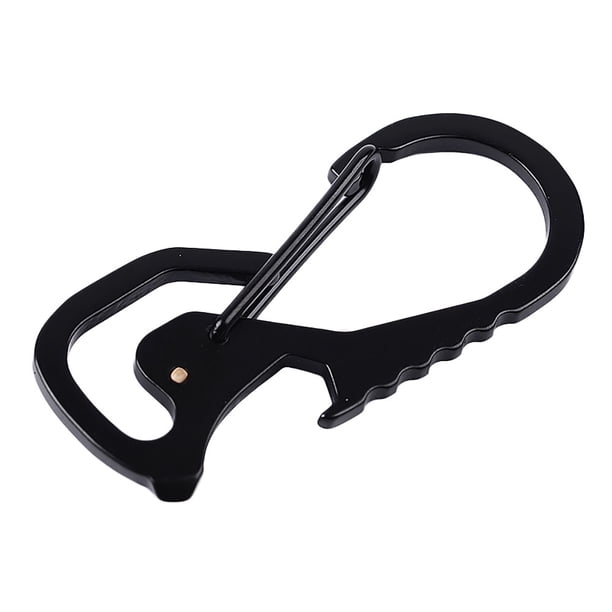 Xihbxyly Mosquetón de Acero Inoxidable, Abrebotellas Portátil con Gancho, Diseño Sin Bloqueo, Resistente, para Acampar y Hacer Senderismo Al Aire Libre, Fácil de Transportar, Tamaño 5,8 X 2,5 Cm.