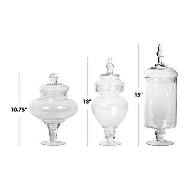 Hushee 8 Pcs Large Apothecary Candy Jars with Lids Glass Clear  Candy Buffet Containers Set Apothecary Kit Candy Dishes with Lids for  Bathroom Candy Bar Kitchen Decoration: Candy Servers