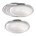 thumbnail image 2 of 6 platos de acero inoxidable para cena, platos de cocina redondos, reutilizables, para exteriores, de acero inoxidable S, 2 of 9