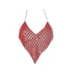 thumbnail image 1 of Tops cortos para danza del vientre para mujer, moda, brillantes, ligeros, sin mangas, sujetadores Rojo, 1 of 9