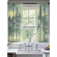 thumbnail image 3 of Sheer Curtains 63 Inches Long, Green Forest Light Filtering Window Curtains for Living Room/Bedroom, Modern Oil Painting Art Botanical Rod Pocket Voile Sheer Curtain Drapes, 52"W x 63"L, 2 Panels, 3 of 8