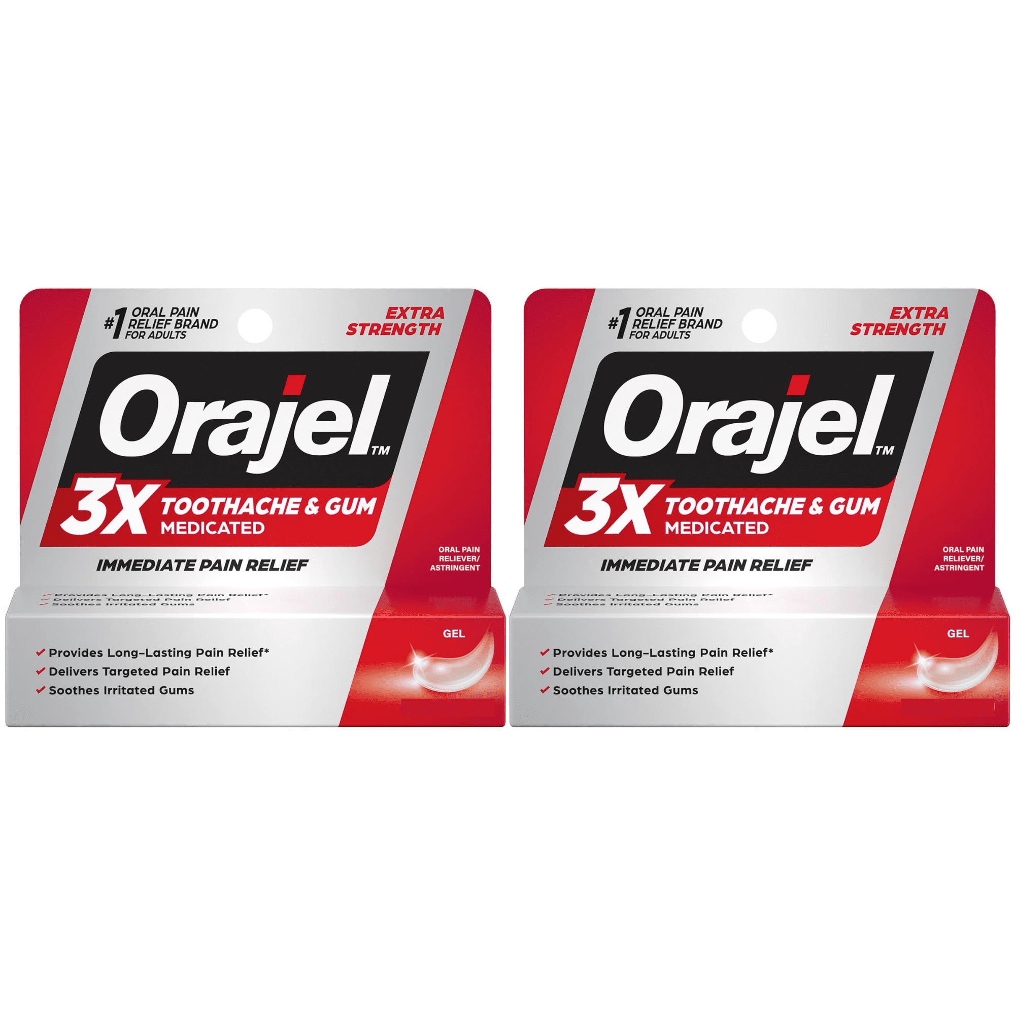 Orajel Medicated Toothache & Gum Gel IMMEDIATE PAIN RELIEF Gel Tube 0.