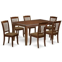 East West Furniture Dudley 7-piece Wood Dinette Table Set in Mahogany