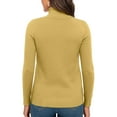 thumbnail image 4 of Women's Turtleneck Chunky Sweater Long Sleeve Casual Knit Pullover, Fall Winter Jumper Top Yellow M, 4 of 5