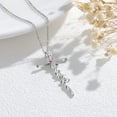 thumbnail image 7 of Coachuhhar Pink Ribbon Breast Cancer Necklace 925 Sterling Silver Faith Cross Pendant Necklace Christian Religious Jewelry Gifts for Mothers Day Christmas Anniversary Birthday, 7 of 7