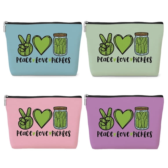 Bolsa de cosméticos Jeilink, paquete de 4 unidades, Pickle Gifts, 9,8 x 7 pulgadas