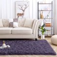 thumbnail image 6 of Softlife Ultra Soft Area Rugs, Fluffy Carpets for Bedroom Kids Room Living Room Shaggy Floor Nursery Rug Home Decor Mats, 4' x 5.3' , Gray Purple, 6 of 7