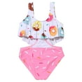 thumbnail image 5 of Gyratedream Girl Cute Two Piece Swimsuit V Neck Donut Print Wireless Bikini Set Bathing Suit Set, 5 of 8