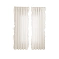 thumbnail image 2 of Semi-Sheer Ruffle Trim Curtains, Polyester Light-Filtering Window Valance, 100 x 200 cm, Pin Pin/Black/Beige/Blue/Purple, 1 Panel, 2 of 6
