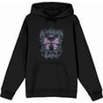 thumbnail image 4 of Distressed Black Metal Butterfly Adult Black Long Sleeve Hoodie-Medium, 4 of 6
