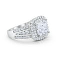 thumbnail image 2 of Halo Art Deco Ring Princess Cut Round CZ 925 Sterling Silver Size 6, 2 of 7