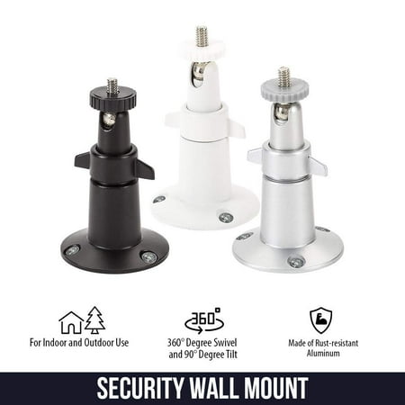Wasserstein - Adjustable Indoor/Outdoor Wall Mount for Most Arlo Security Cameras (2-Pack) - Black