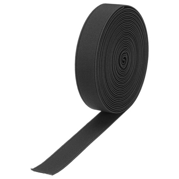 Bandas elásticas para coser de 0.8" (2 cm) 5 yardas de elástico negro para pelucas, cinturillas, pantalones
