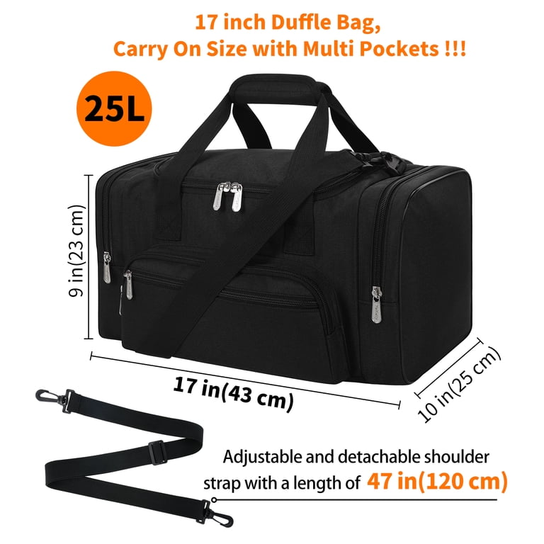 iFARADAY, Small Duffel Bag, 17 inch, Black, Carry On Size