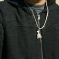 thumbnail image 2 of Money Bag Pendant Tennis Chain Gold Finish One Row Iced Hip Hop Necklace 24" Inch, 2 of 11
