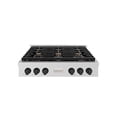 thumbnail image 2 of ZLINE 36 in. Autograph Edition Paramount Gas Rangetop with 6 Burners and Porcelain Cooktop in Stainless Steel with Matte Black Accents (SRTZ-36-MB), 2 of 2