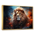 thumbnail image 2 of Designart "Vivid Majesty Of The Lion II" Animals Lion Floater Framed Wall Art Living Room, 2 of 5