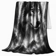 thumbnail image 2 of Gray Wolf in Misty Forest Wilderness Gothic Motif Flannel Blanket for Sofa Couch Bed Bedroom Home Decor Christmas Gift for Holiday Lovers Cozy Room Accent Soft Cozy Warm Accent, 2 of 9