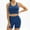 Navy, variant on Workout Sets for Women Matching 2 Piece Seamless Ribbed Racerback Sports Bra Crop Top and High Waist Shorts Yoga Gym Tracksuits Outfits Active Set