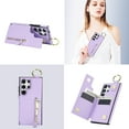 thumbnail image 6 of Cutyskin for Samsung Galaxy S22 Ultra Wallet Case【RFID Blocking】 with Card Holder Cash Pocket Zipper Bills Slot, Soft PU Leather Magnetic Back Folio Kickstand, Finger Ring Holder Hook Case, Purple, 6 of 9