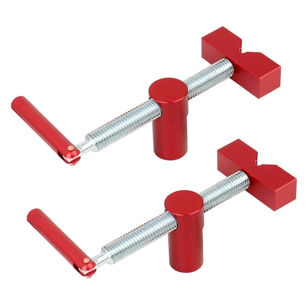 Abrazadera para perros de banco, abrazadera con orificio para perros de 3/4'' para carpintería, tope ajustable para banco de trabajo 2 piezas rojo