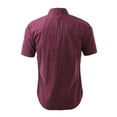 thumbnail image 3 of MODA NOVA Big & Tall Men's Short Sleeves Cotton Polka Dots Button up Shirt Burgundy 46, 3 of 6