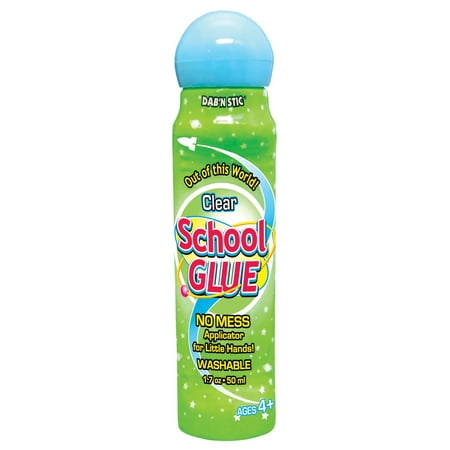 Crafty Dab'N Stic Non-Toxic Odorless School Glue, 1.75 oz Bottle, Dries Clear, Pack of