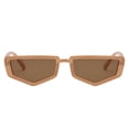thumbnail image 2 of Prettyia Sunglass Mujer Retro Plástico Irregular Marco Gafas Sombras Marco marron jinwen Gafas de sol rectangulares para mujer, 2 of 5
