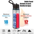 thumbnail image 3 of Botellas de agua aisladas con pajita a granel, paquete de 2 unidades, botella deportiva de acero inoxidable de 22 onzas, tazas de agua de viaje de metal al vacío de doble pared, frasco de, 3 of 4