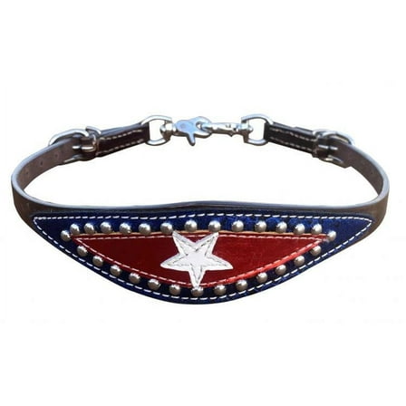 Showman Leather Wither Strap w/ Patriotic Design