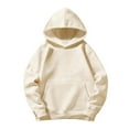 thumbnail image 4 of 14-15 Years Teen Girls Sweatshirt Hooded Pullover Boys And Girls Sweatshirt Winter School Hoodie Sports Hoodie Beige Hoodie, 4 of 5