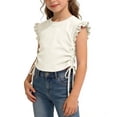 thumbnail image 4 of Eltusu T-Shirts for Girls, Flutter Fashion Short Sleeve Crewneck Summer Kids Tee White Size 2-3 T, 4 of 7