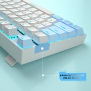 MageGee 75% Mechanical Gaming Keyboard with Red Switch, LED Blue Backlit Keyboard, 87 Keys Compact TKL Wired Computer Keyboard for Windows Laptop PC Gamer - White/Blue