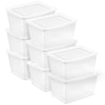 thumbnail image 1 of Sterilite 58 Qt Storage Box, Stackable Plastic Container, Home Organizer, 8 Pack, 1 of 7