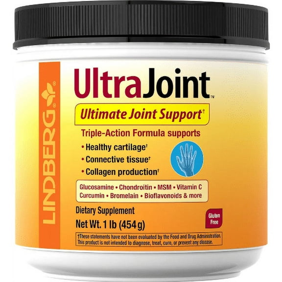 Joint Supplement | 1lb Powder | with Glucosamine, Chondroitin, & MSM | Fruit Flavor | by Lindberg