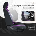 thumbnail image 5 of Coverado Front Seat Covers for Car, Premium Leather Seat Protectors with Lumbar Support, Waterproof Auto Cushions Universal Fit for Most Cars, Black & Purple, 5 of 7