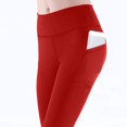 thumbnail image 3 of ZOIGHDA Leggings with Pockets for Women Belly Control Workout Sports Yoga Athletic Leggings for Women(Red,X-Large), 3 of 8