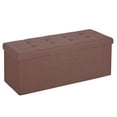 thumbnail image 4 of HomGarden 43'' Linen Storage Ottoman Bench, Foldable Footrest Stool W/ Divider, Brown, 4 of 11