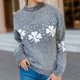 thumbnail image 1 of Suéter de cuello redondo para mujer, camiseta holgada de manga larga con cuello redondo, blusa para mujer, 1 of 3