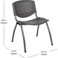 thumbnail image 2 of WYDK Home and Office Gray Plastic Stack Chair with Perforated Back - Guest Chair, 2 of 10
