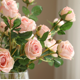 thumbnail image 5 of Xiao Hua 3 rosas artificiales de 3 cabezas, flores falsas, flores artificiales para decoración de bodas, azul, 5 of 5