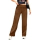 thumbnail image 3 of Pantalones de Yoga para Mujer, de Pierna , con Bolsillos, Cintura Alta, Elásticos, Informales, Deportivos. Marrón Oscuro M, 3 of 6