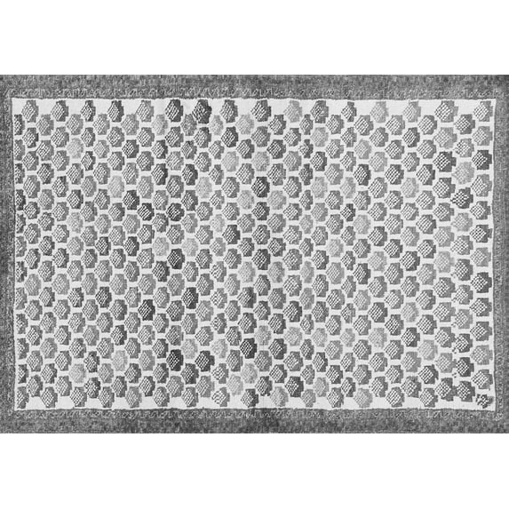 Ahgly Company Indoor Rectangle Abstract Gray Contemporary Area Rugs, 2' x 5'