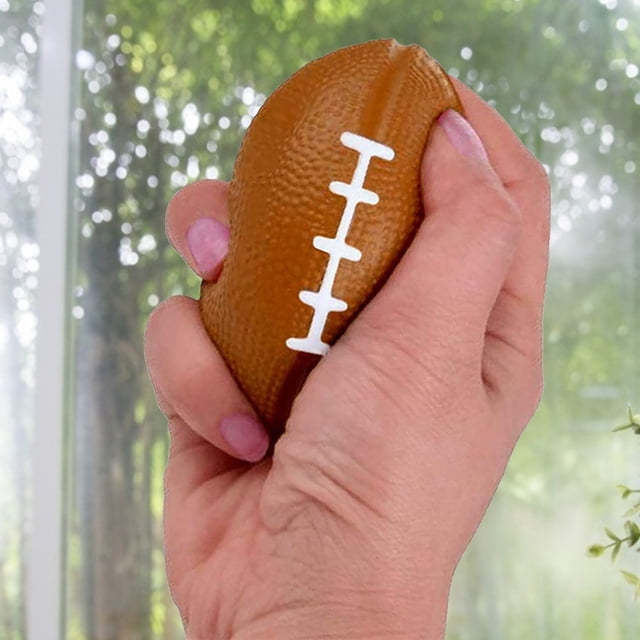 Lubelski Decompression Toy Oval Shape Anti-stress Compact Football Squeeze Stress Ball for Kids
