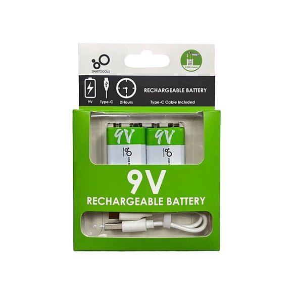 Remis à Neuf Guan Universel USB Rechargeable 9V Batterie au Lithium pour Multimètre, Talkie-Walkie, Microphone, Guitare, 6F22