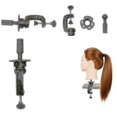 thumbnail image 3 of Cabeza de entrenamiento para cabello largo, modelo de peluquería, soporte de pinza, maniquí de práctica, 3 of 4