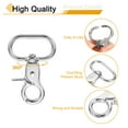 thumbnail image 4 of Uxcell 6 Pack Swivel Snap Hook, 25mm(1") Trigger Snap Heavy Duty Metal Lobster Claw Clasp Lanyard Clips for Straps Bags Belting Leathercraft, Silver White, 4 of 6
