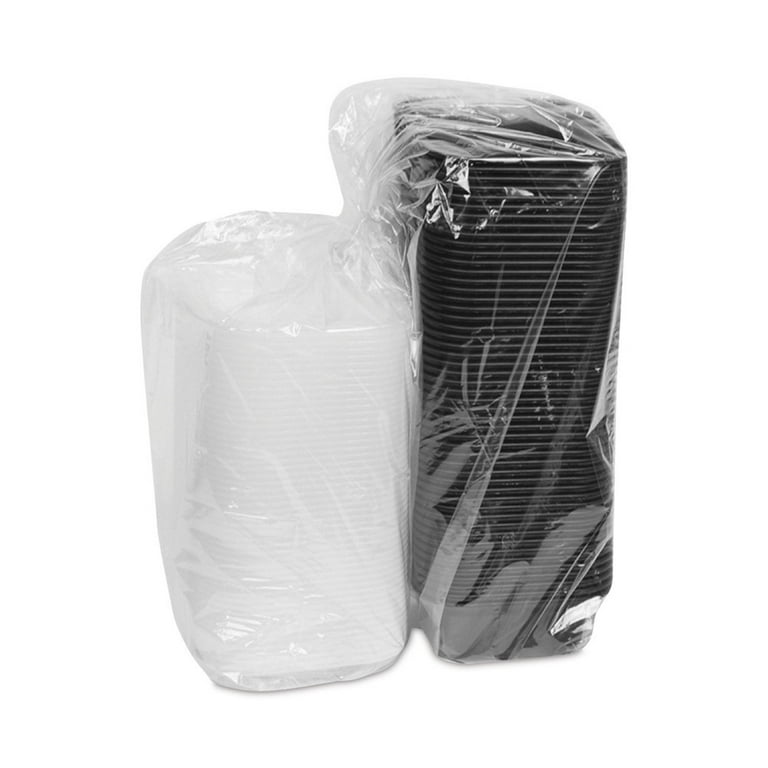 Newspring VERSAtainer Microwavable Containers, 12 oz, 4.5 x 5.5 x 1.75, Black/Clear, Plastic, 150/Carton Newspring VERSAtainer Microwavable Containers, 12 oz, 4.5 x 5.5 x 1.75, Black/Clear, Plastic, 150/Carton