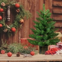 Table Top Christmas Tree,Small Christmas Tree Mini Christmas Tree, Artificial Christmas Tree Small Tree with Branches and Base, Green,Non-Lit,for Home Office Party Holiday Decor