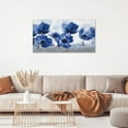 thumbnail image 5 of HFDF Blue Flower Wall Art Floral Pictures Wall Decor Large Master Over Above Bed Canvas Prints Horizontal Artwork Paintings Home Office Decorations For Living Room Bedroom 10x8inch Framed, 5 of 6